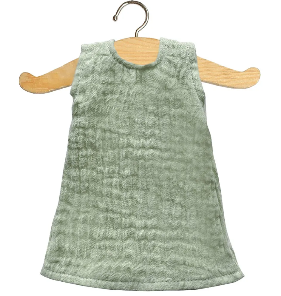 Grünes Minikane-Kleid für Amigas-Puppen