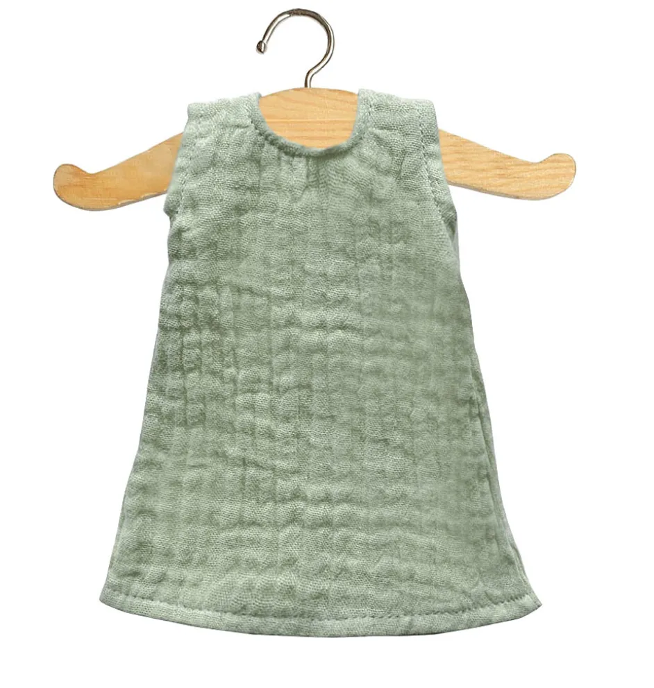 Grünes Minikane-Kleid für Amigas-Puppen
