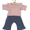 Hollie-Kleidungsset für Gordi-Puppen / Schlagjeans mit rosa Hemd