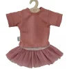 Hollie-T-Shirt und Tüll-Tutu/Rock für die Gordi-Puppen in der Farbe Altrosa