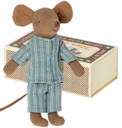 Maileg Big Brother Maus mit Pyjama in Streichholzschachtel