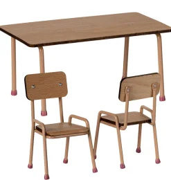 Maileg Set Tisch mit zwei Stühlen für die Mäuse / dunkles Pulver