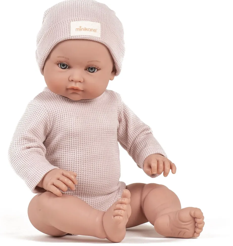 Minikane Bambinis – Ensemble mit langen Ärmeln, Andréa et bonnet und nid d'abeille pétale