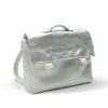 Minikane-Schultasche für die Gordi-Puppen / silbernes Kunstleder